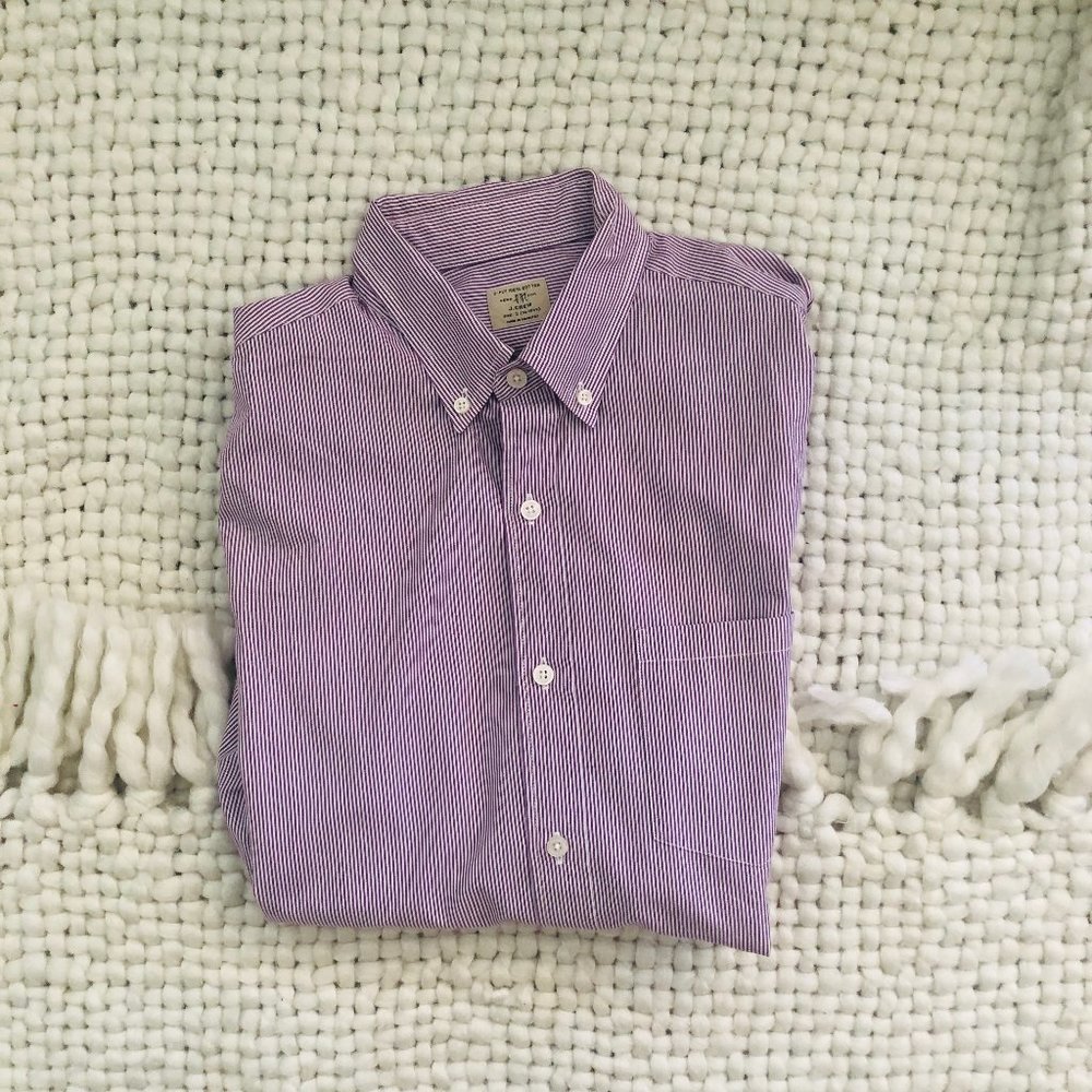J.Crew 2-Ply Purple & White Men's Dress Shirt